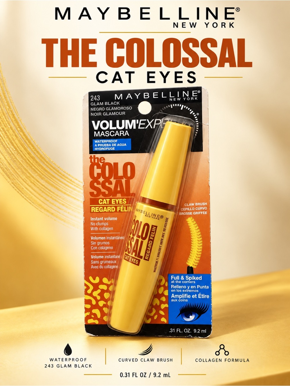 Maybelline Colossal Cat Eyes Waterproof Mascara – 243 Glam Black